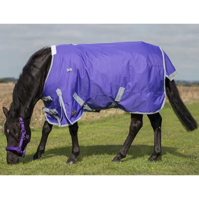 Mark Todd Mediumweight Pony Turnout Rug - Purple/Grey